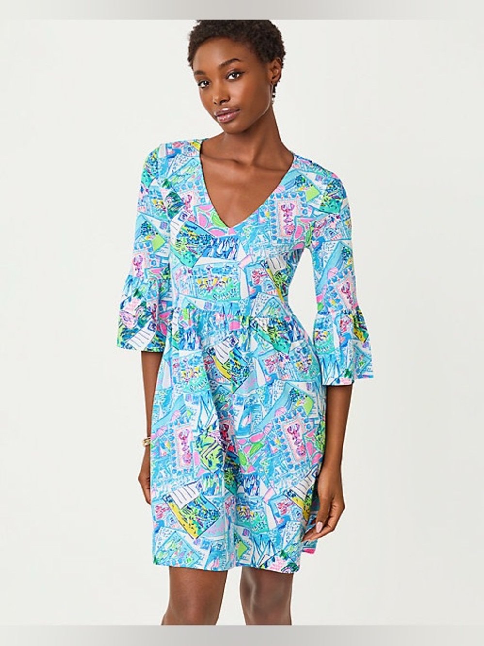 Lilly Pulitzer Jannie V-Neck Dress Multi
Wish You Were Here Size XL Like-New